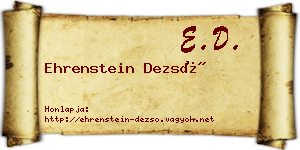 Ehrenstein Dezső névjegykártya